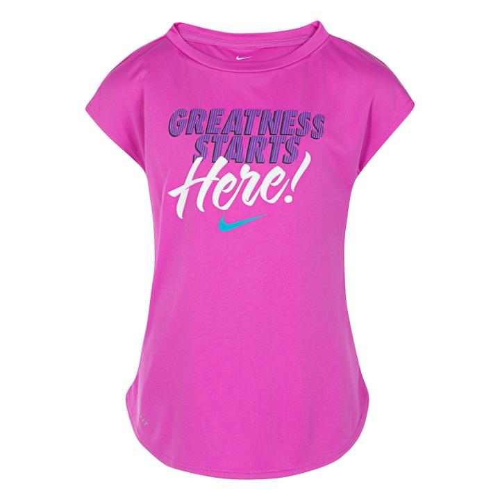 Girls 4-6x Nike Greatness Starts Here! Graphic Tee, Size: 6x, Brt Purple