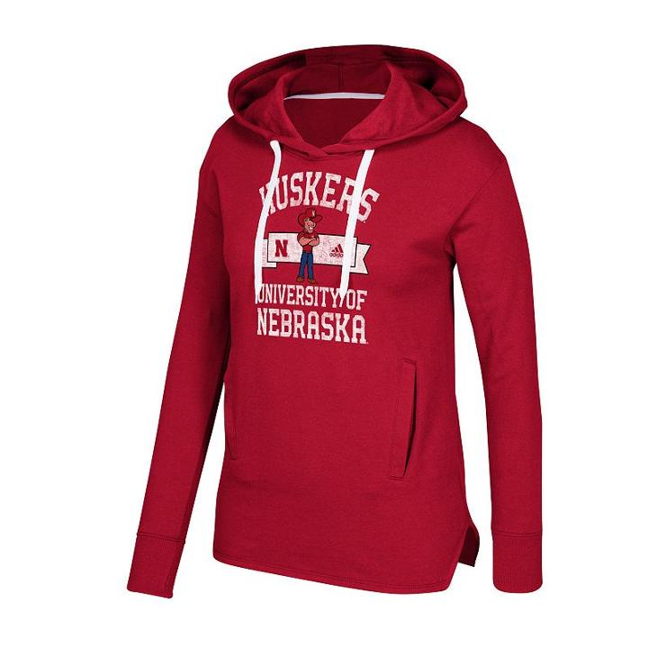 Women's Adidas Nebraska Cornhuskers Banner Hoodie, Size: Medium, Red