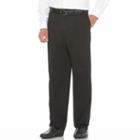 Men's Savane Performance Straight-fit Easy-care Pleated Chinos, Size: 36x29, Grey (charcoal)