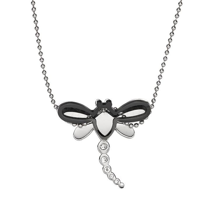 Steel City Stainless Steel Crystal Dragonfly Pendant, Women's, Size: 18, Grey