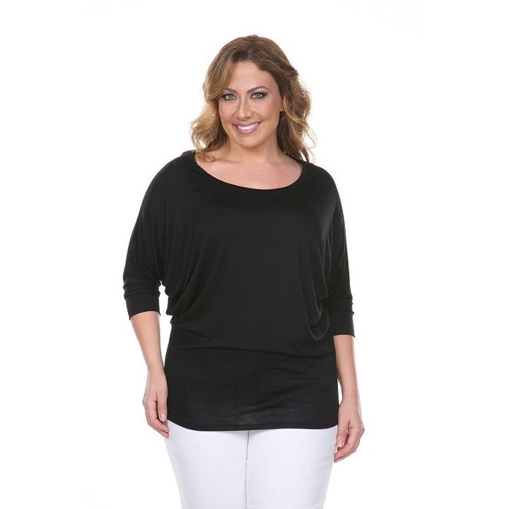 Plus Size White Mark Dolman Top, Women's, Size: 2xl, Black