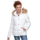 Juniors' Madden Nyc Faux-fur Short Puffer Jacket, Teens, Size: Small, White