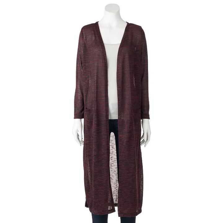 Women's French Laundry Long Cardigan, Size: Large, Purple Oth