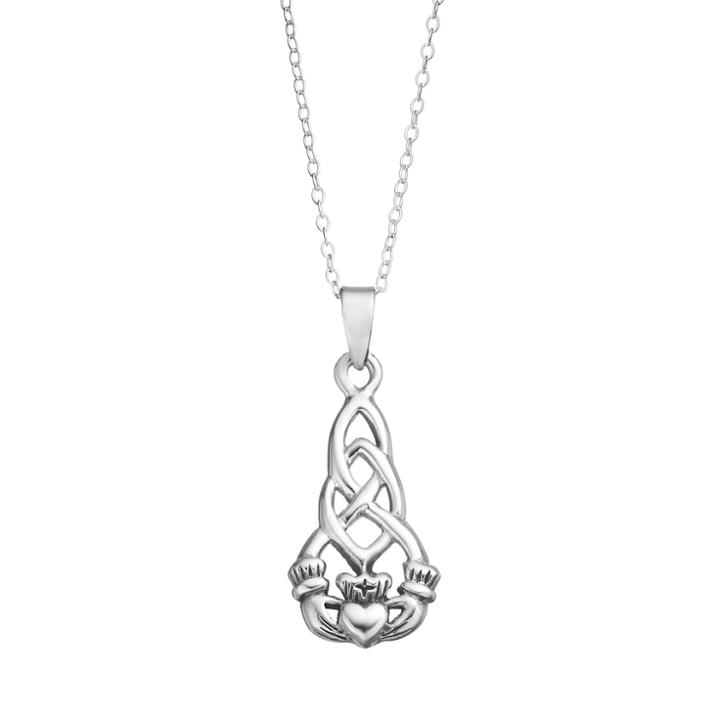 Journee Collection Sterling Silver Celtic Claddagh Pendant Necklace, Women's, Size: 18, Grey