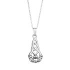 Journee Collection Sterling Silver Celtic Claddagh Pendant Necklace, Women's, Size: 18, Grey