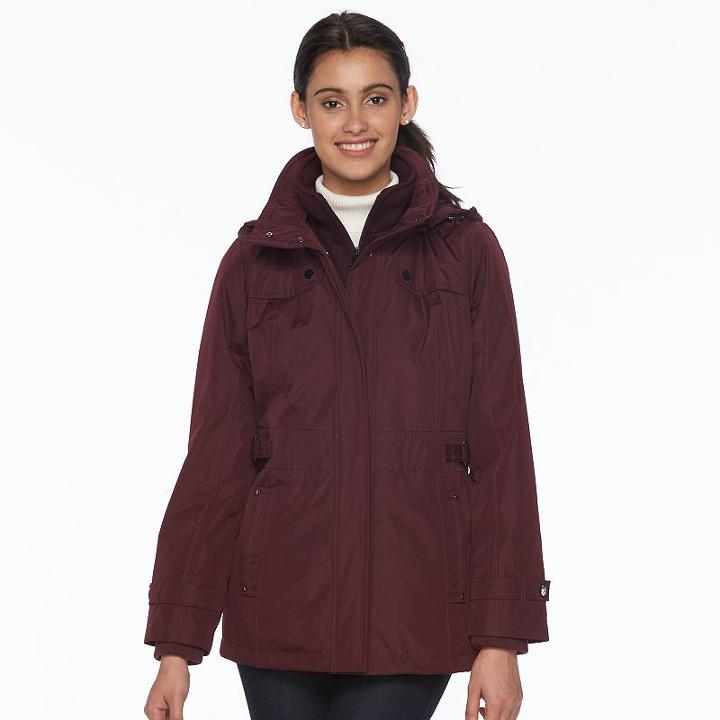 Women's D.e.t.a.i.l.s Hooded Anorak Jacket, Size: Small, Red