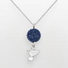 Logoart St. Louis Blues Sterling Silver Crystal Ball Pendant, Women's, Size: 18, Blue
