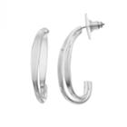 Napier Double Nickel Free J-hoop Earrings, Women's, Silver