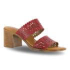 Tuscany By Easy Street Susana Women's Block Heel Sandals, Size: 7 Wide, Red