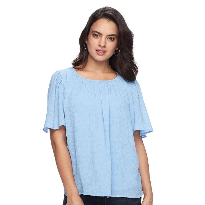 Women's Double Click Flutter Tee, Size: Large, Blue
