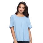Women's Double Click Flutter Tee, Size: Large, Blue