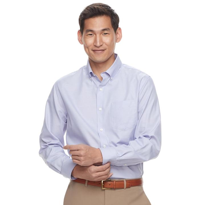 Men's Croft & Barrow&reg; Classic-fit Easy-care Button-down Shirt, Size: Medium, Brt Purple