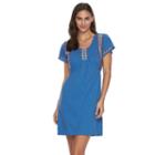Women's Woolrich Bell Canyon Embroidered Shift Dress, Size: Medium, Dark Blue
