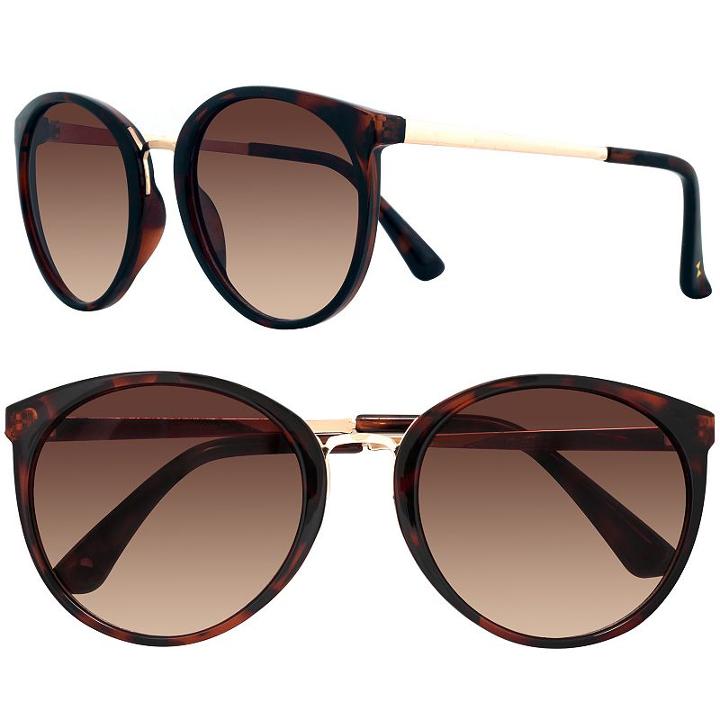 Lc Lauren Conrad 57mm River Round Gradient Sunglasses, Women's, Med Brown