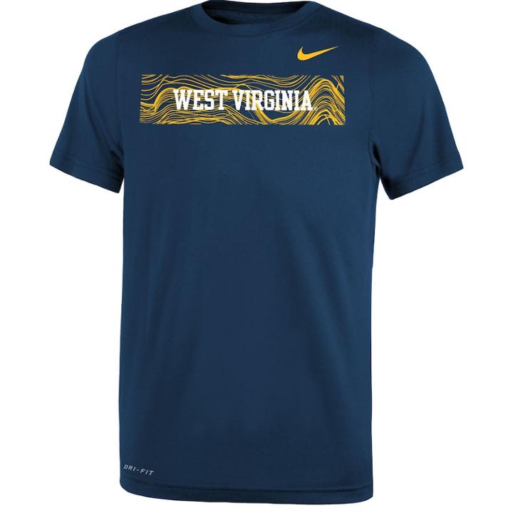 Boys 8-20 Nike West Virginia Mountaineers Legend Sideline Tee, Size: S 8, Blue (navy)