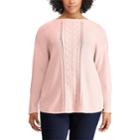 Plus Size Chaps Cable-knit Boatneck Sweater, Women's, Size: 1xl, Pink