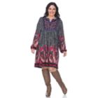 Plus Size White Mark Paisley Embroidered Sweaterdress, Women's, Size: 3xl, Dark Grey