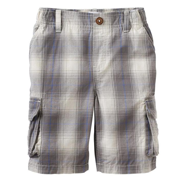 Boys 4-7x Sonoma Goods For Life&trade; Plaid Cargo Shorts, Boy's, Size: 6, Med Grey