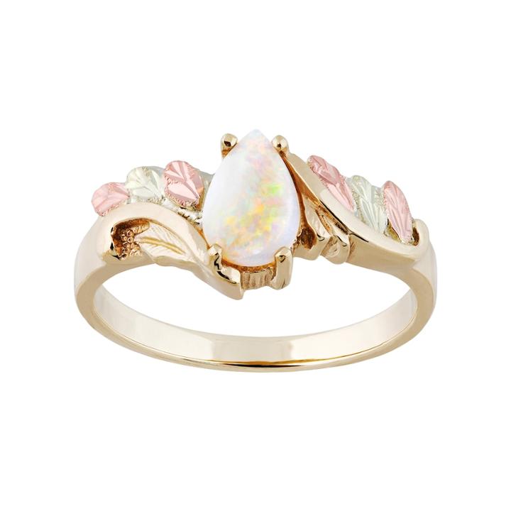 Black Hills Gold Tri-tone Lab-created Opal Ring, Women's, Size: 9, White