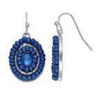 Blue Seed Bead Oval Nickel Free Drop Earrings, Women's, Navy