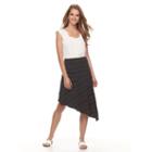 Petite Apt. 9&reg; Asymmetrical Mix-print Skirt, Women's, Size: L Petite, Oxford