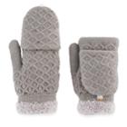 Women's Sonoma Goods For Life Speckled Cable Knit Flip-top Mittens, Grey