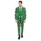Men's Opposuits Slim-fit Santaboss Novelty Suit & Tie Set, Size: 40 - Regular, Dark Green