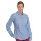 Women's Woolrich Conundrum Chambray Roll-tab Shirt, Size: Small, Blue (navy)