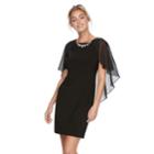 Women's Ronni Nicole Necklace Capelet Sheath Dress, Size: 6, Black