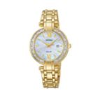 Seiko Women's Solar Tressia Stainless Steel Watch - Sut182, Gold