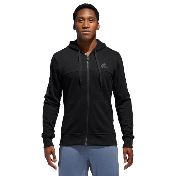 Men's Adidas Full-zip Hoodie, Size: Small, Black