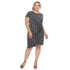 Plus Size Suite 7 Abstract Ruched Sheath Dress, Women's, Size: 22 W, Grey