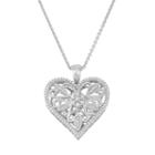 Simply Vera Vera Wang Sterling Silver 1/4 Carat T.w. Diamond Heart Pendant, Women's, White