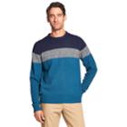 Men's Izod Classic-fit Striped Crewneck Sweater, Size: Medium, Dark Blue