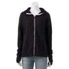 Juniors' So&reg; Relaxed Zip-up Hoodie, Teens, Size: Small, Black
