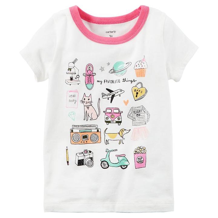 Girls 4-8 Carter's My Favorite Things Tee, Size: 6x, White