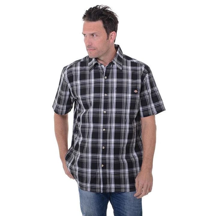 Big & Tall Dickies Plaid Button-down Shirt, Men's, Size: L Tall, Black