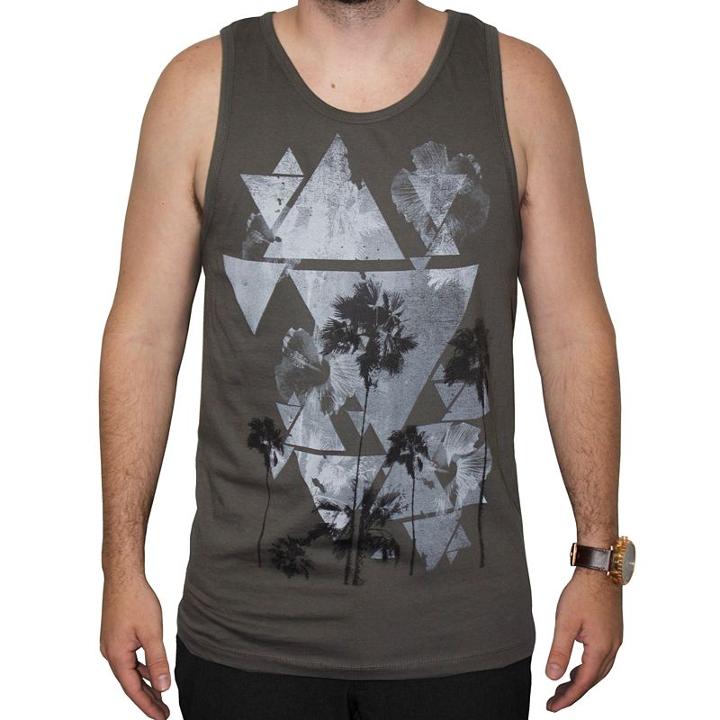 Men's Apt. 9 Graphic Tank, Size: Medium, Grey (charcoal)