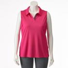 Plus Size Fila Sport&reg; Striped-trim Sleeveless Golf Polo, Women's, Size: 1xl, Med Pink