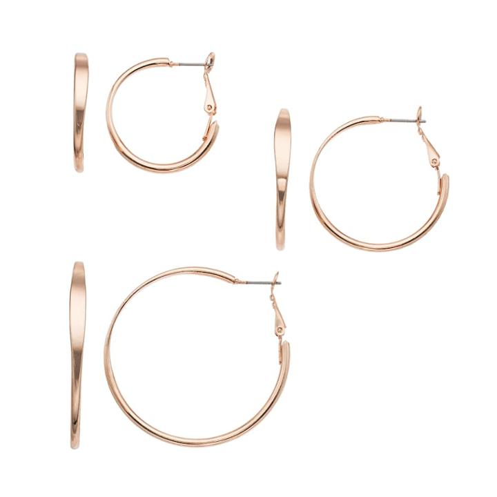 Hoop Earring Set, Women's, Pink