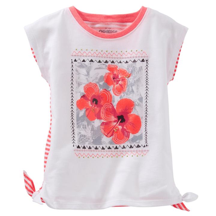 Girls 4-6x Oshkosh B'gosh&reg; Embellished Side-tie Tee, Size: 4, Orange