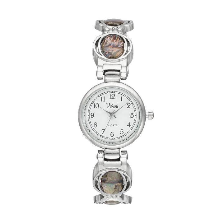 Vivani Women's Simulated Abalone Cuff Watch, Grey