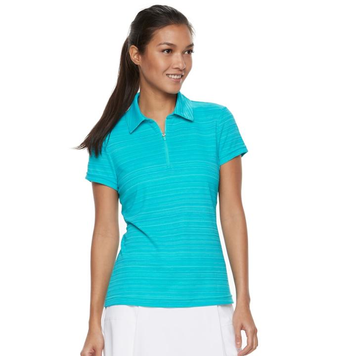 Women's Fila Sport&reg; Quarter-zip Golf Polo, Size: Xs, Turquoise/blue (turq/aqua)