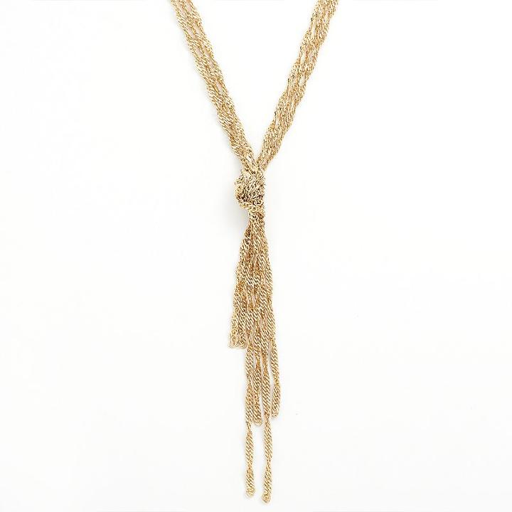 1928 Knot Multistrand Y Necklace, Women's, Size: 16, Yellow
