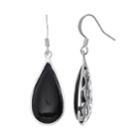 Onyx Filigree Teardrop Earrings, Women's, Black