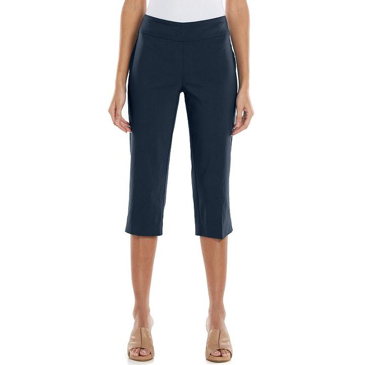 Women's Dana Buchman Pull-on Capris, Size: Small, Blue