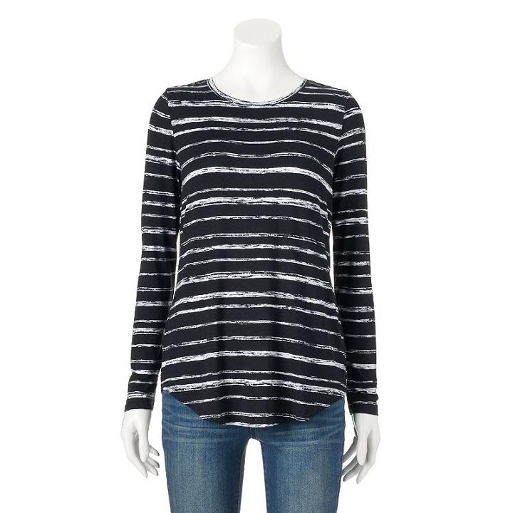 Women's Apt. 9&reg; Essential Crewneck Tee, Size: Xs, Oxford
