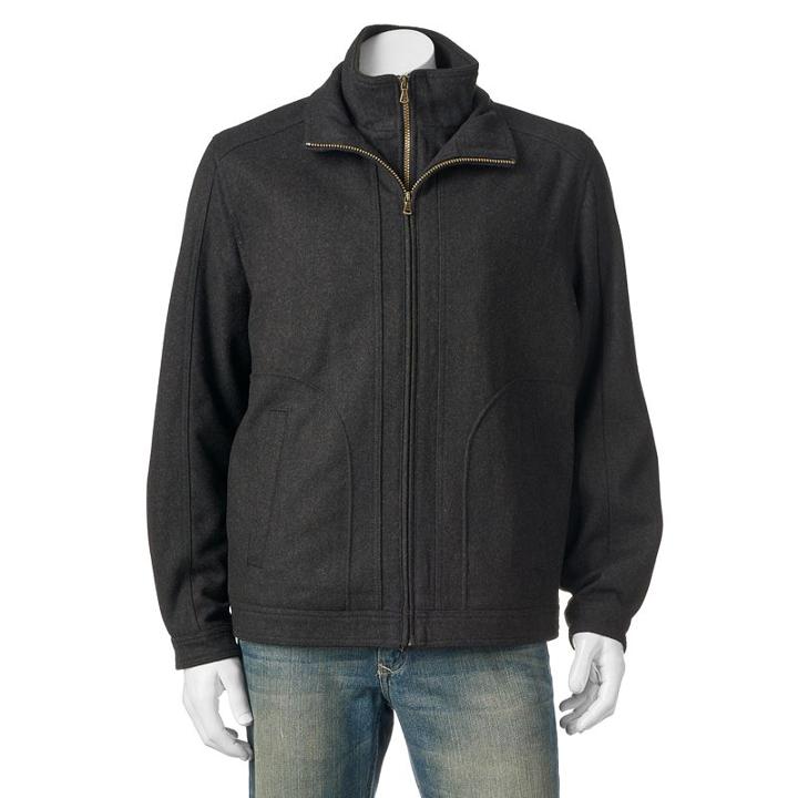 Men's Towne Military Wool-blend Hipster Jacket, Size: Small, Green