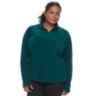 Plus Size Tek Gear Microfleece 1/4-zip Pullover Top, Women's, Size: 2xl, Dark Blue