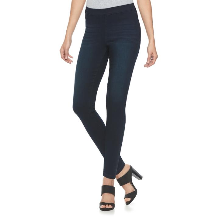Women's Jennifer Lopez Pull-on Jeggings, Size: 2 T/l, Dark Blue